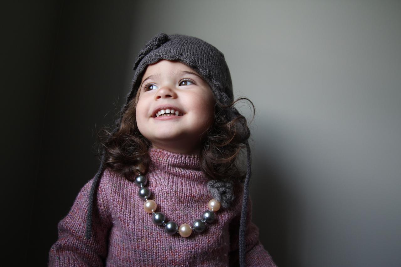Grey & Ivory Faux Toddler Necklace